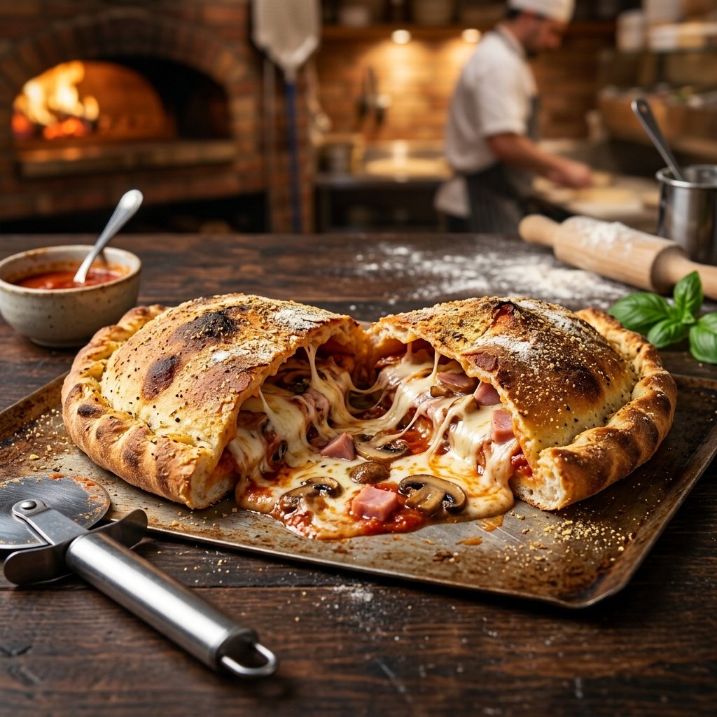 Innbakt Calzone hos Rælingen Pizza